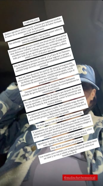 Mensaje de Gala Montes (Vía: Redes)