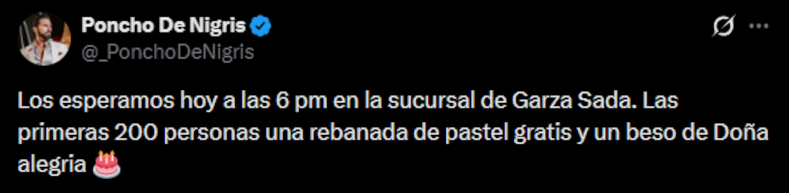 X de Poncho De Nigris invitando a sus seguidores (Vía: X)