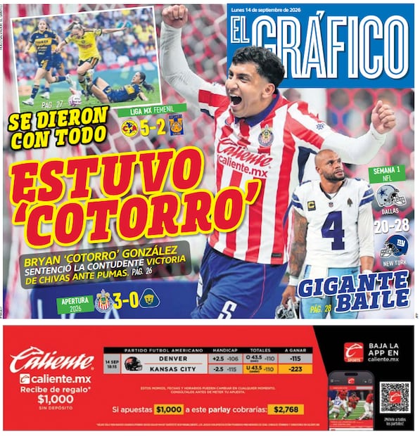 Portada El Gráfico | Lunes 14 de septiembre de 2026