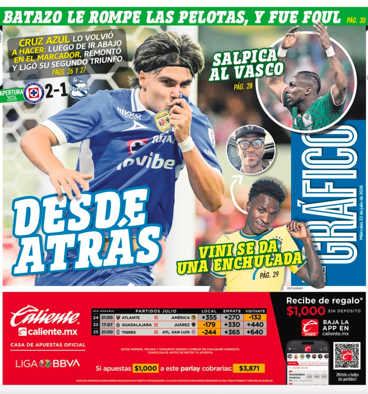 Portada El Gráfico | Miércoles 22 de Julio de 2026
