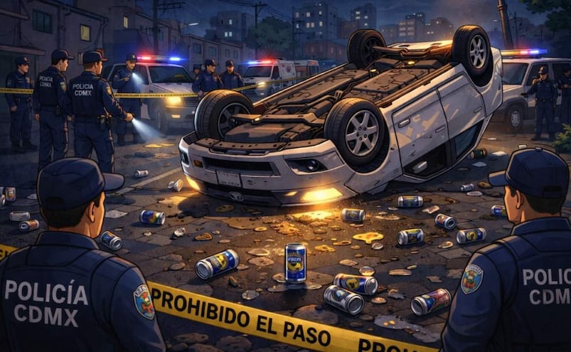 El Brian se emborrachó, manejó, volcó y mató a su amigo en Iztapalapa