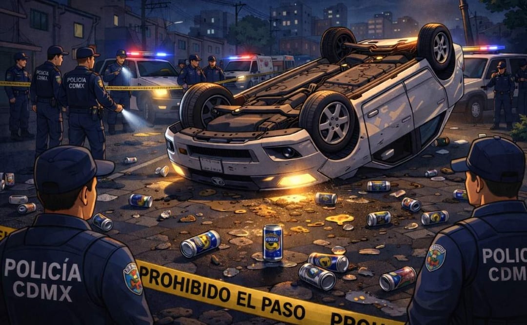 El Brian se emborrachó, manejó, volcó y mató a su amigo en Iztapalapa. Foto: (IA)