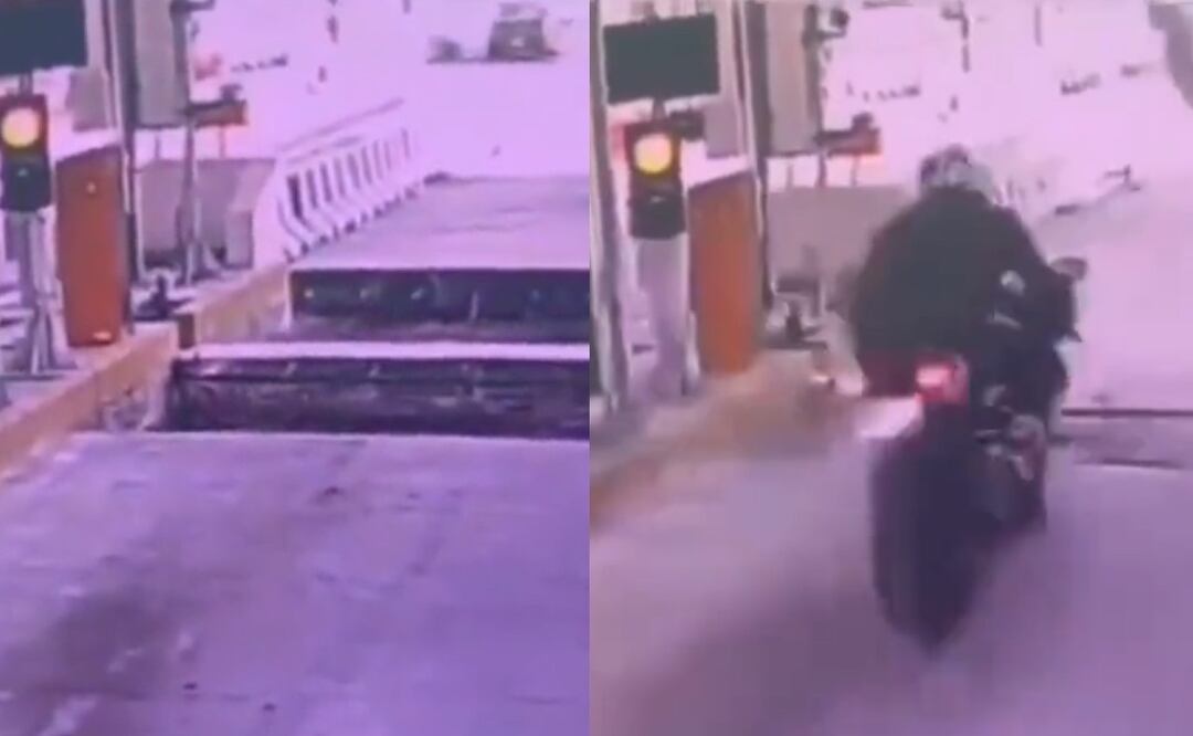 En la caseta de Tlalpan dos motociclistas no quisieron pagar el peaje y el karma hizo su aparición