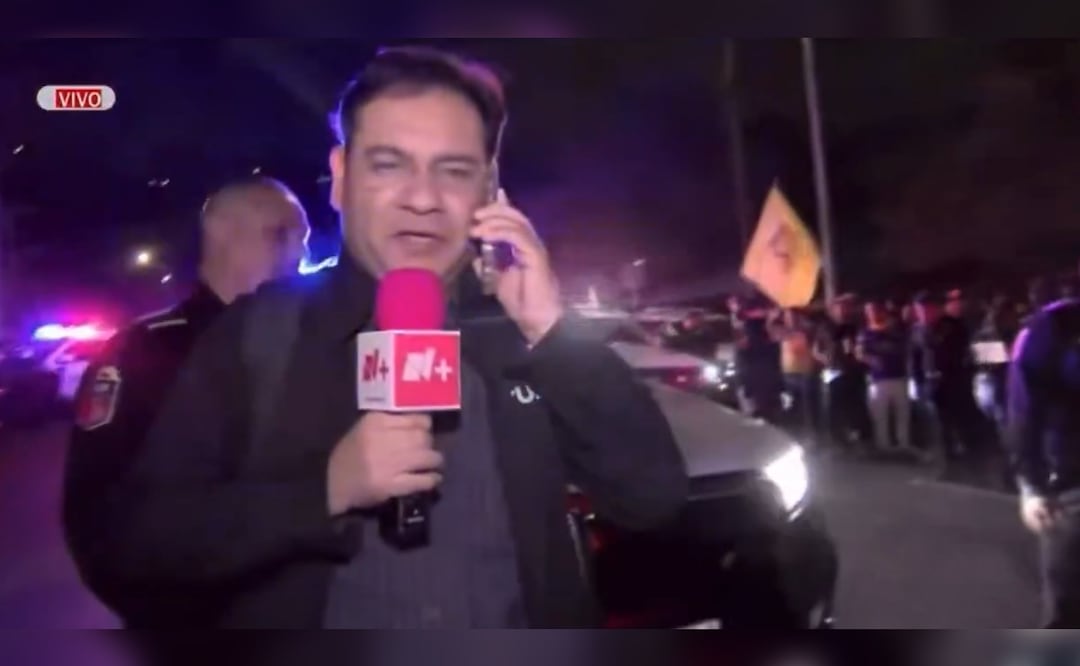 Policía agrede a equipo de TUDN en vivo, desde concentración del América, en Nuevo León