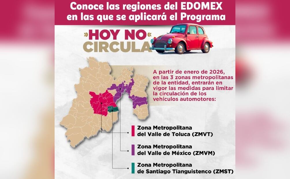 Imagen: Redes sociales (El Hoy No Circula en Edomex se aplicará a más municipios a partir del 2026)