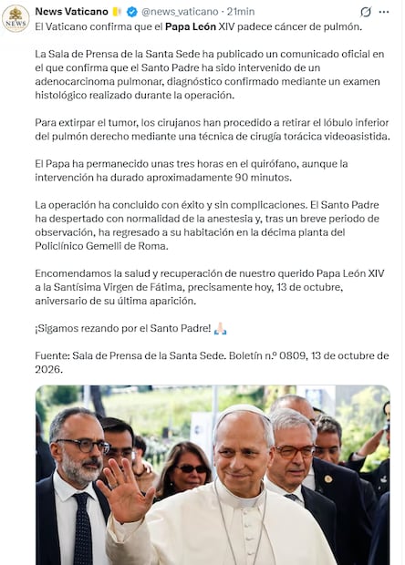 Comunicado de Vaticano News (Foto: X)