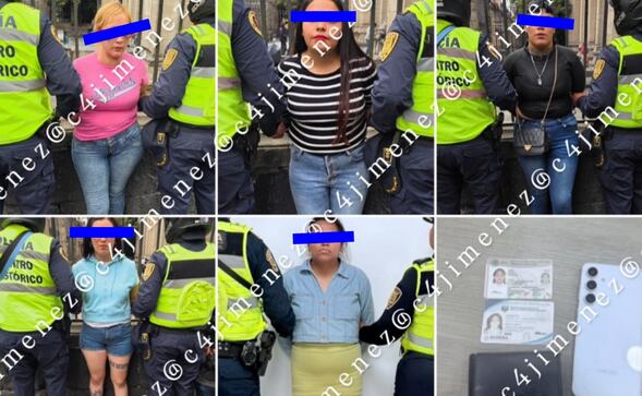 ¡Cachadas! Detienen a cinco carteristas en el centro histórico, robaban carteras y celulares 