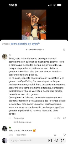 Fan se ve contra Danna Paola (Foto: TikTok)