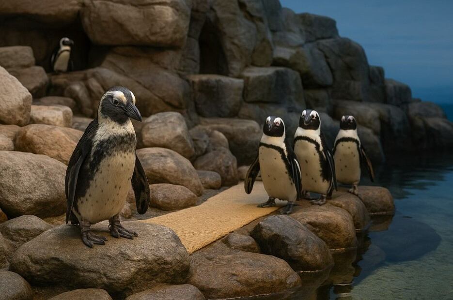 Crean una isla segura para pingüinos ancianos en peligro de extinción. Foto: (IA)