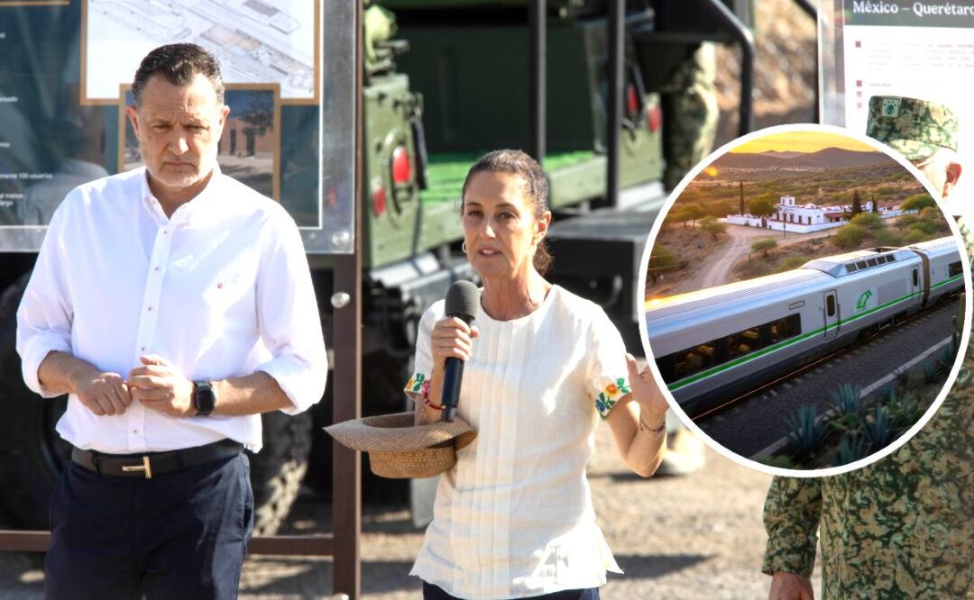 Foto: Cuartoscuro e IA (Tren México – Querétaro: Claudia Sheinbaum y Mauricio Kuri dan a conocer avances ¿Cuáles son?)