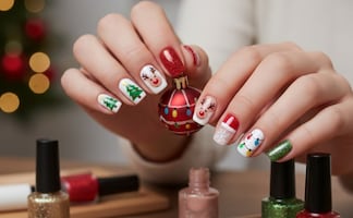 Uñas navideñas fáciles y rápidas que puedes hacer en casa y sin cita