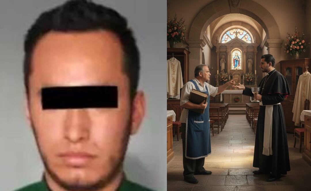 Imagen: foto especial / IA (Sacristán extorsionaba a sacerdote en Michoacán, policías ya detuvieron al criminal)