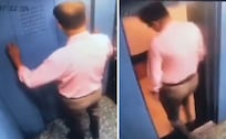 VIDEO: Un hombre se salva milagrosamente de ser aplastado por un elevador