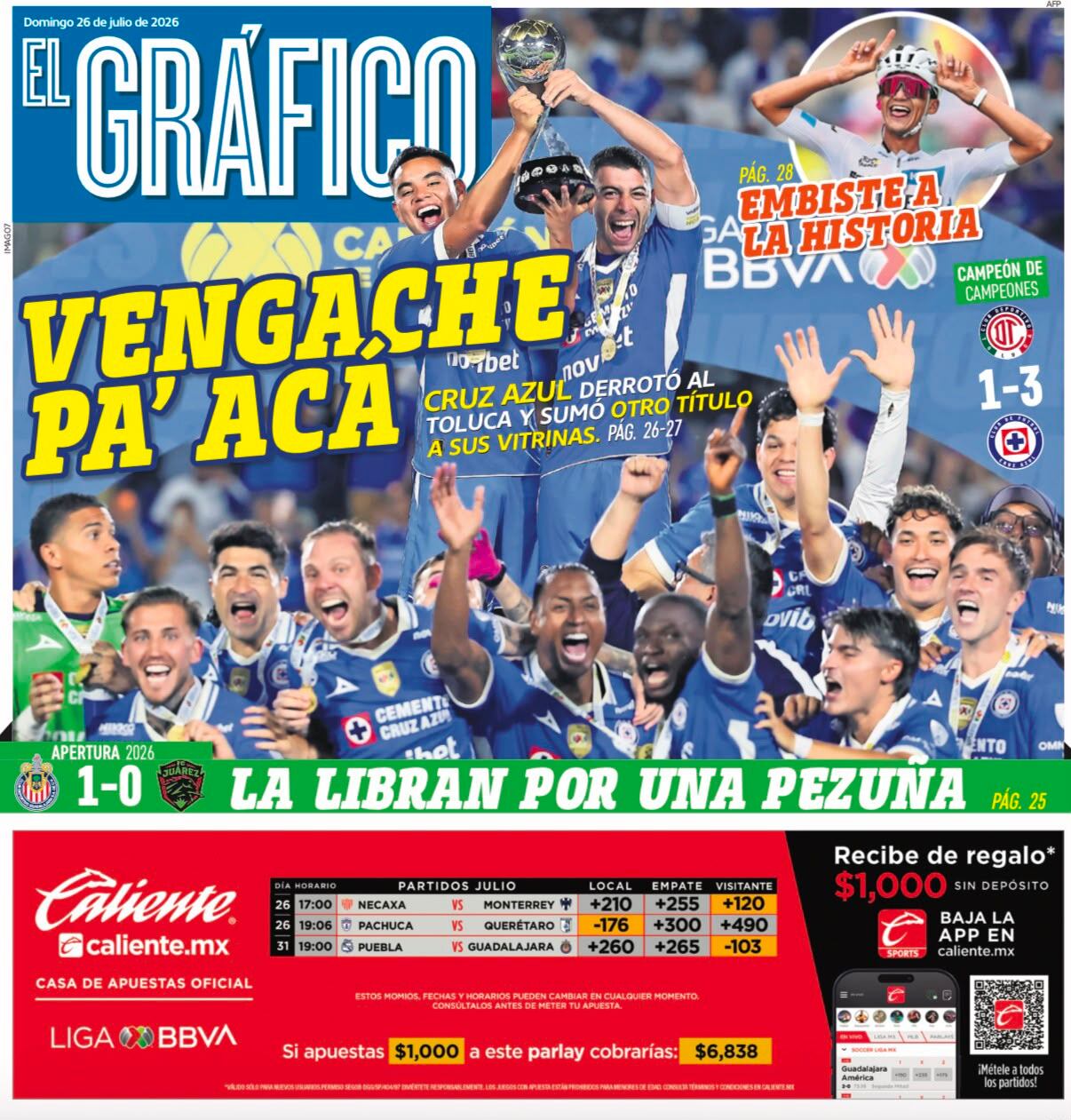 Portada El Gráfico | Domingo 26 de Julio de 2026