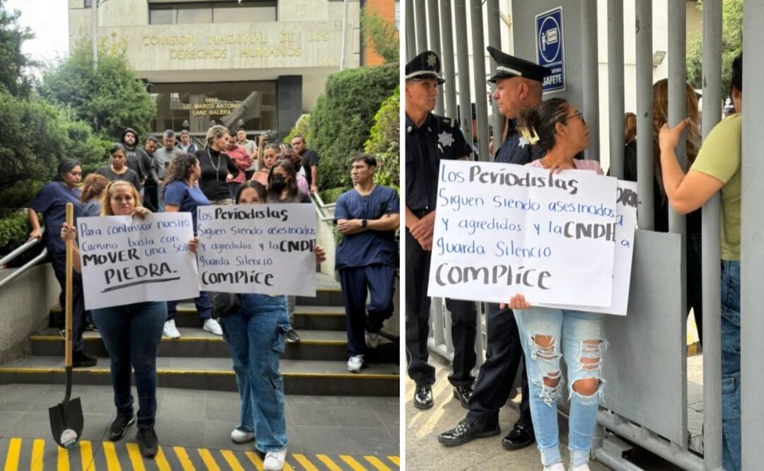 Foto: Redes sociales (Toma Ceci Flores la CNDH para exigir diálogo con Rosario Piedra Ibarra ¿qué se sabe?)
