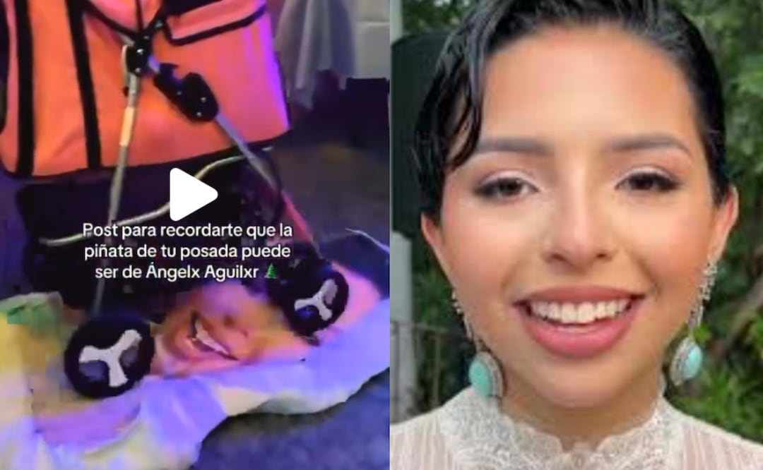 VIDEO: Rompen piñata de Ángela Aguilar en posada navideña, ya es viral en TikTok (Foto: Redes sociales)