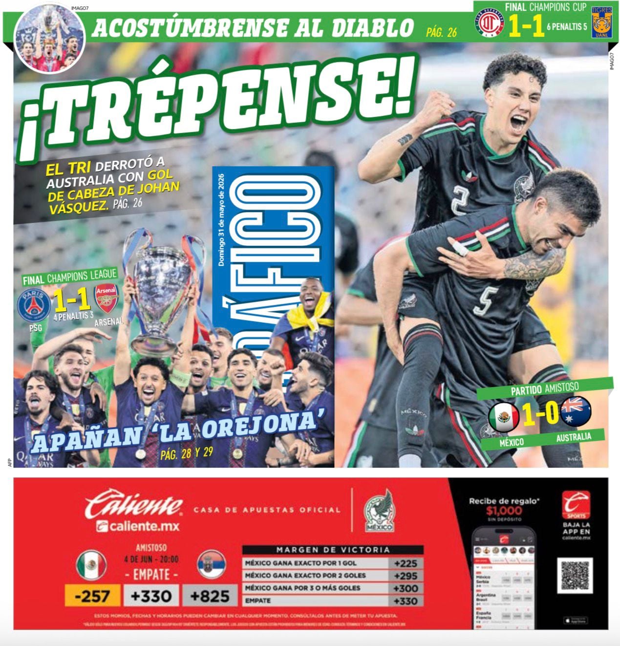 Portada El Gráfico | Domingo 31 de Mayo de 2026