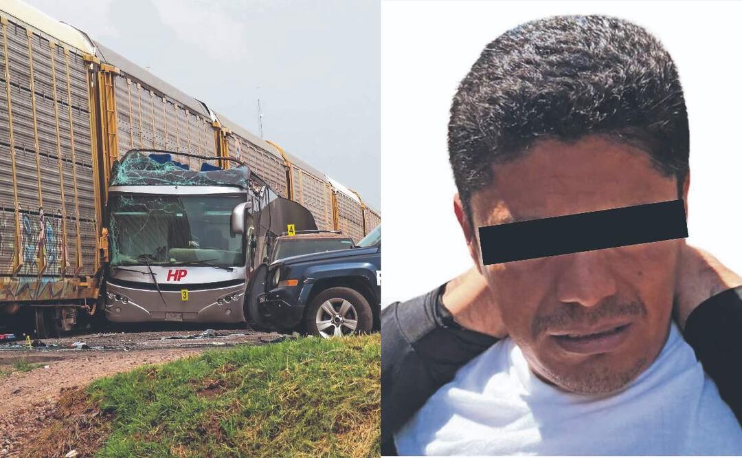 Detienen al chofer del autobús que chocó con un tren en Atlacomulco. Foto: (Especial)