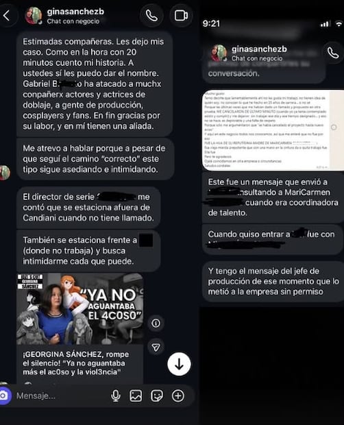 Mensajes de Gina exponiendo a Gabriel Basurto (Vía: X)