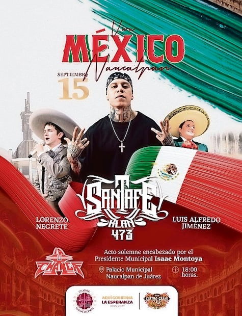 Del rap al mariachi: Santa Fe Klan encabezará el Grito que prepara Naucalpan
Foto: Redes Sociales