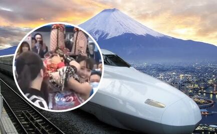 Luchadores sorprenden con combate en un tren bala en Japón: el show se vuelve viral