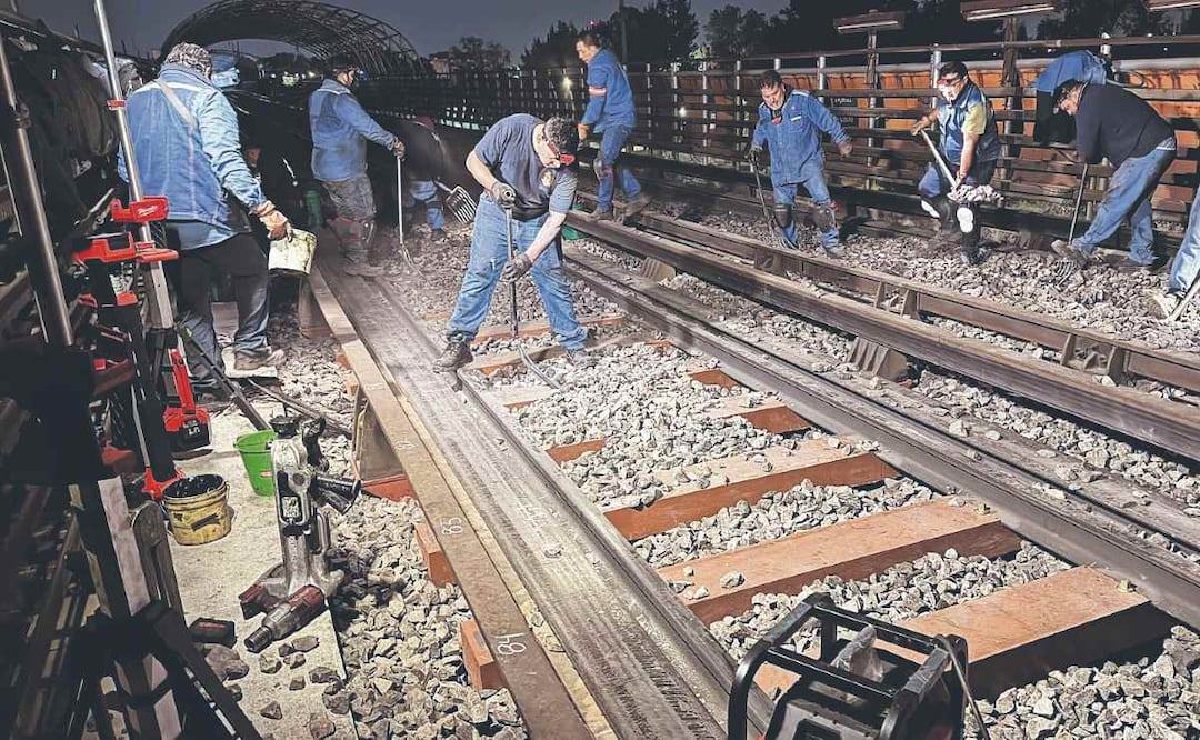 Foto. Especiales (Metro CDMX: Refuerzan tramo elevado de la Línea B con “durmientes”)