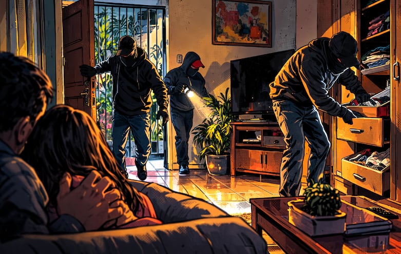 Trío de ratas invaden casa en la GAM, golpean y someten a pareja por caja fuerte