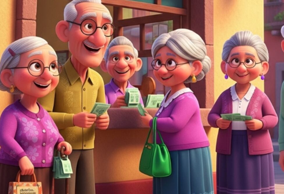 Pensiones Bienestar (Foto: Creada con IA)