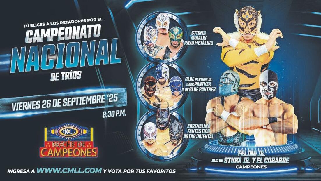 Campeonato Nacional de Tríos de Lucha Libre. Foto: (CMLL)