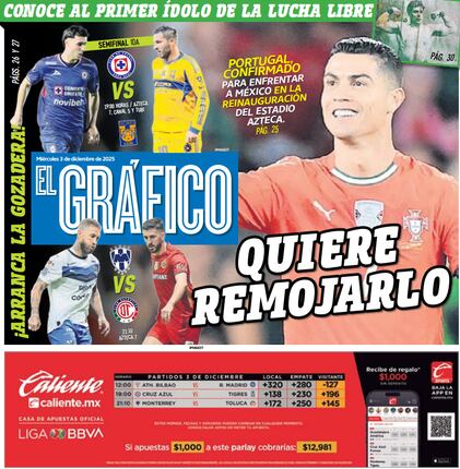 Portada El Gráfico | Miércoles 3 de diciembre de 2025