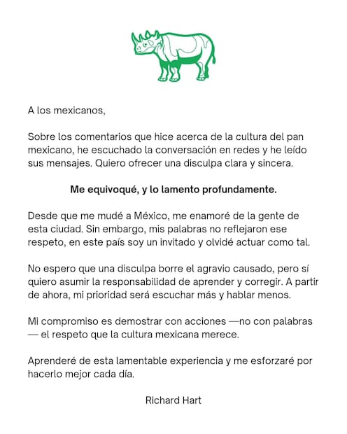 Foto: Especiales (Comunicado de Richard Hart)