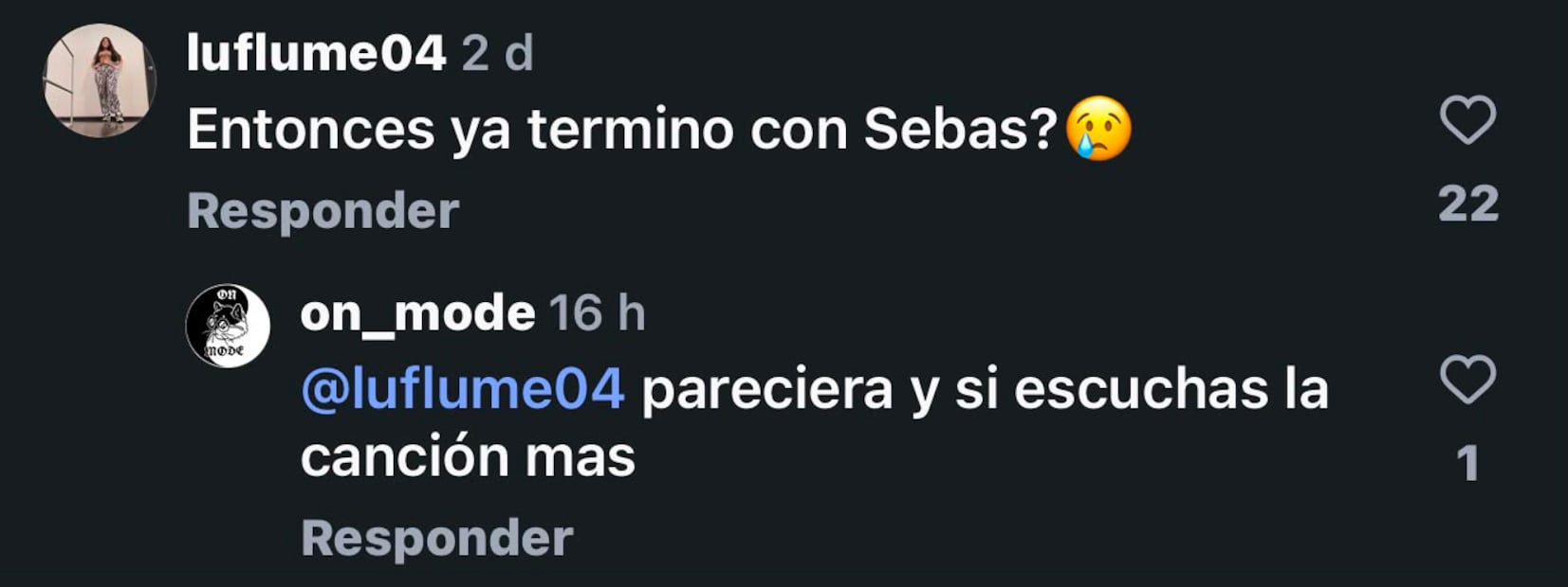 Comentarios a Alana (Vía: Instagram)