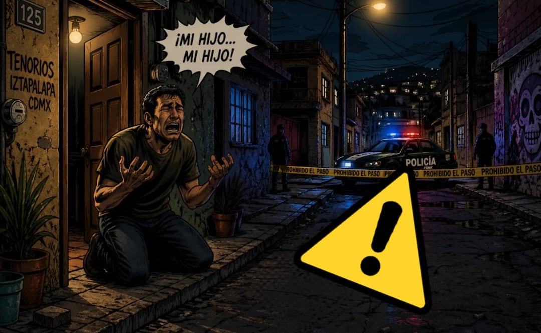 Padre escucha disparos y encuentra a su hijo sin vida afuera de su casa en Iztapalapa. Foto: (IA)