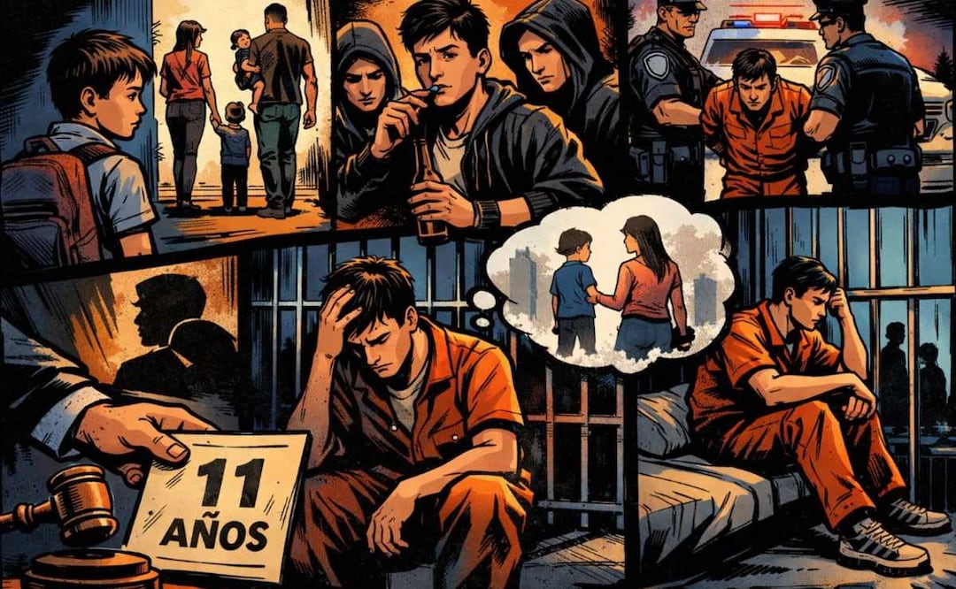 El abandono de sus padres hizo que David terminara en la cárcel: Hoy enfrenta una sentencia de 11 años. Foto: (IA)