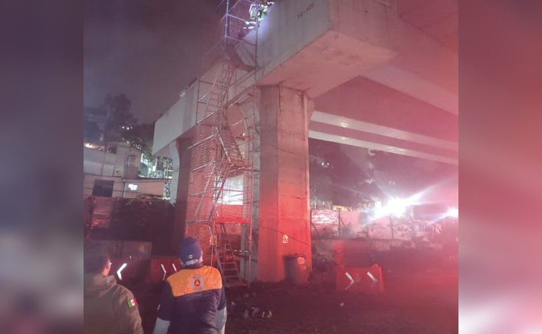 Dos trabajadores cayeron en la obra del Tren Interurbano en Álvaro Obregón