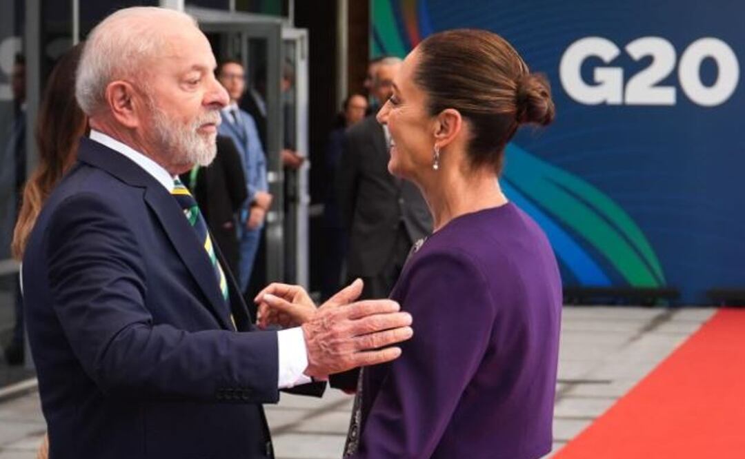 Claudia Sheinbaum llega al G20 y es recibida por Lula Da Silva