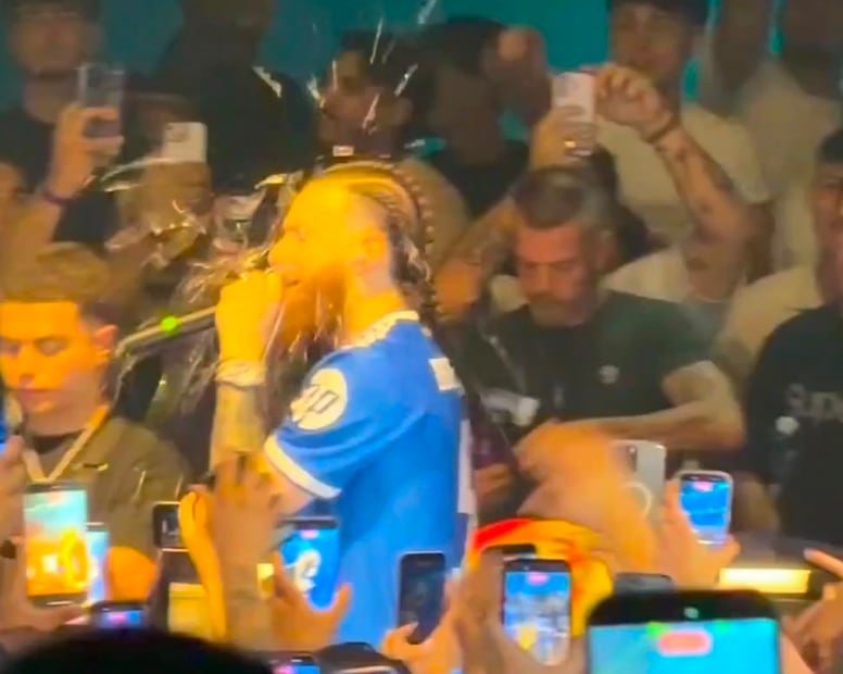 Momento del botellazo a Hades66 (Vía: X)