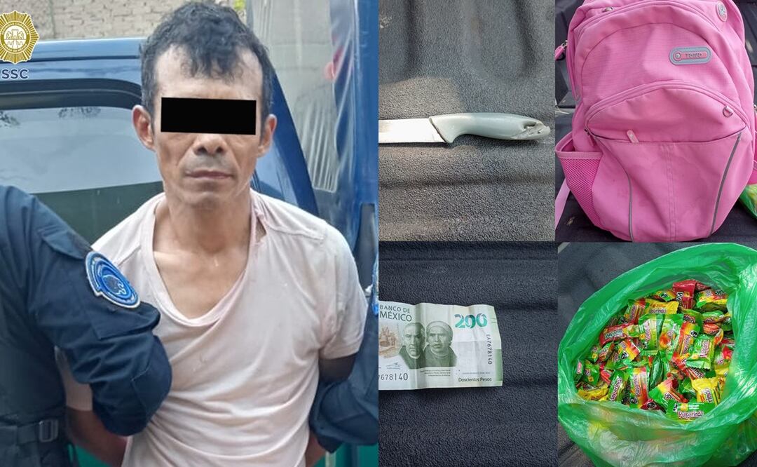 Armado con cuchillo, dulcero atraca a un transeúnte por no comprarle