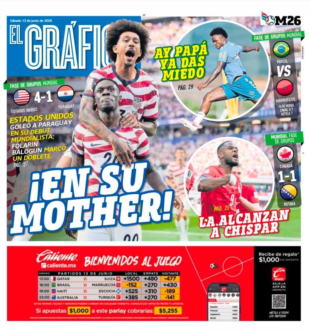 Portada El Gráfico | Sábado 13 de Junio de 2026