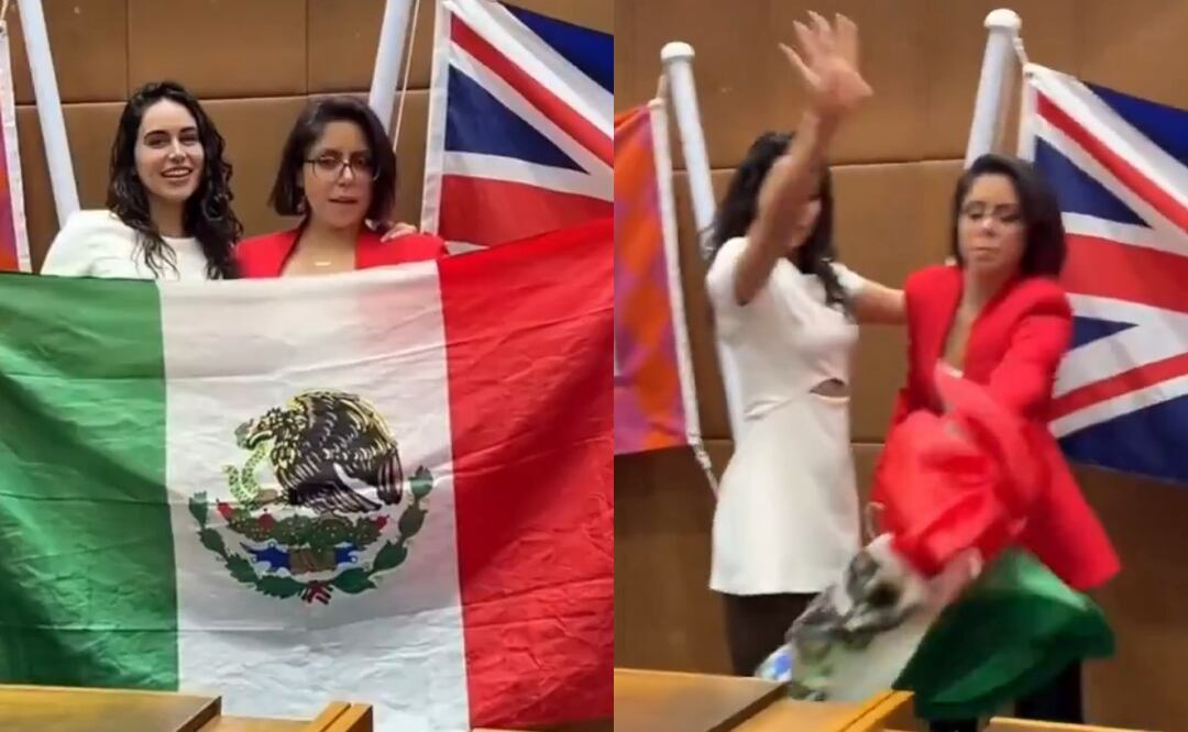 VIDEO: Gimnasta mexicana lanza al piso la bandera de México en ceremonia de naturalización británica