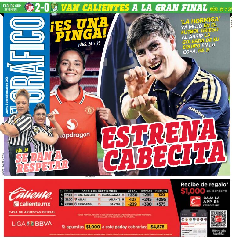 Portada El Gráfico | Jueves 3 de septiembre de 2026