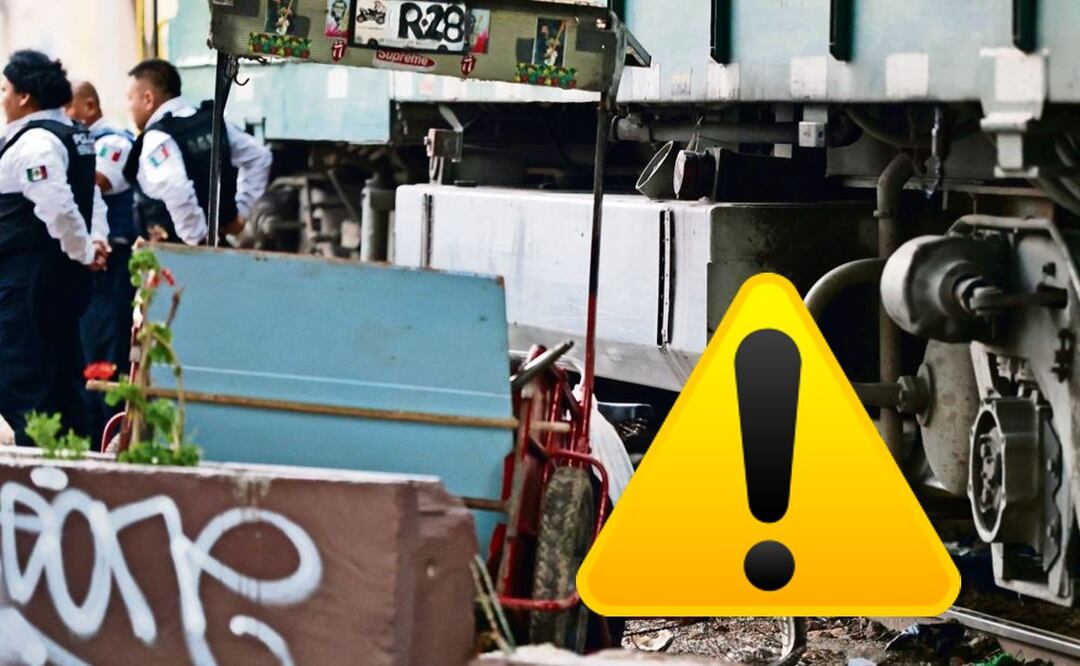 Bicitaxi intenta ganarle el paso al tren pero termina partido en 2, en Nezahualcóyotl