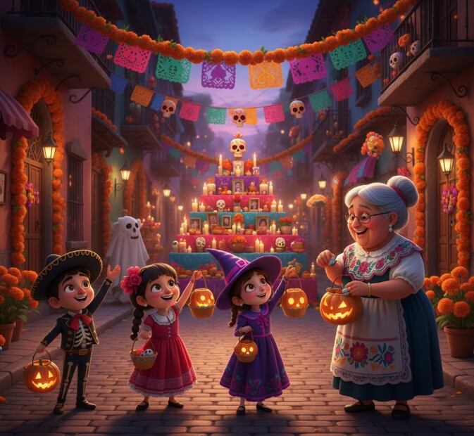 ¿Por qué se pide calaverita en el Día de Muertos?. Foto: (IA)