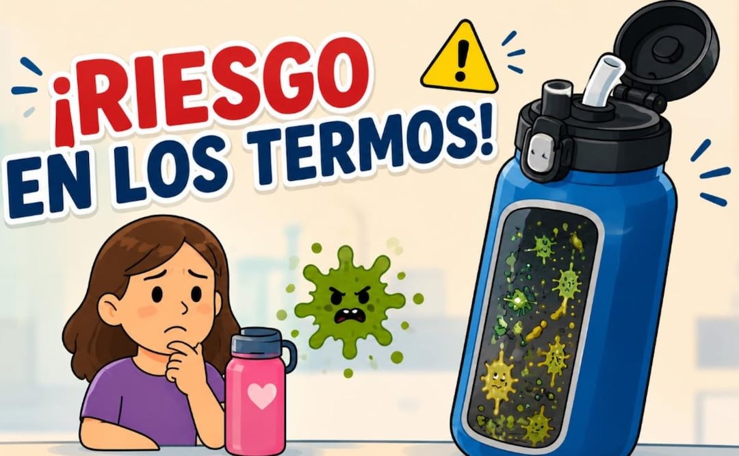 ¡Riesgo en los termos! Así se deben lavar para evitar moho y enfermedades. Foto: (IA)