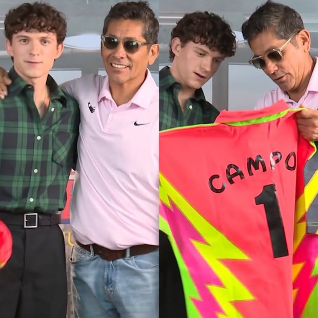 Jorge Campos junto a Tom Holland (Vía: X)