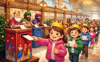 Niñas y niños llenan el Palacio Postal con cartas para los Reyes Magos