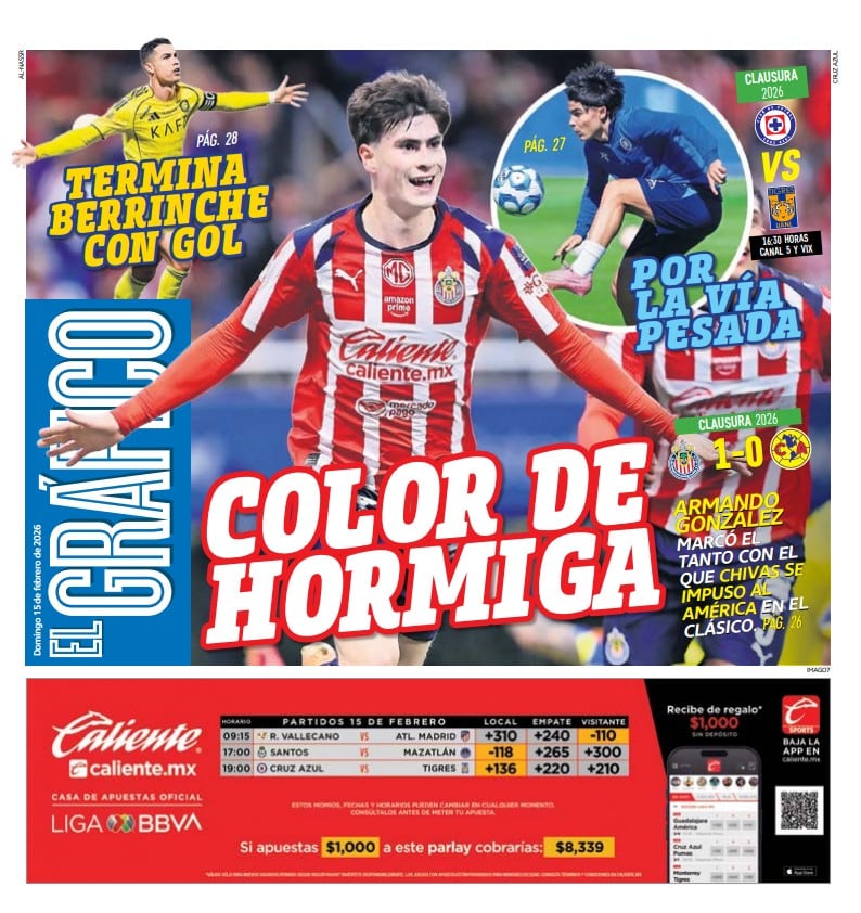 Portada El Gráfico |Domingo 15 de febrero de 2026