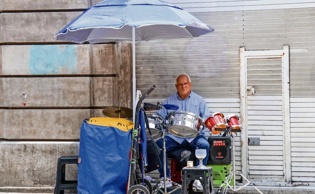 Músicos urbanos en el centro de la CDMX. Foto: Karla Guerrero / EL GRÁFICO