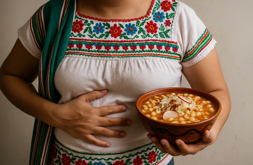 ¿Te cayó pesado en pozole? (Foto: Creada con IA)