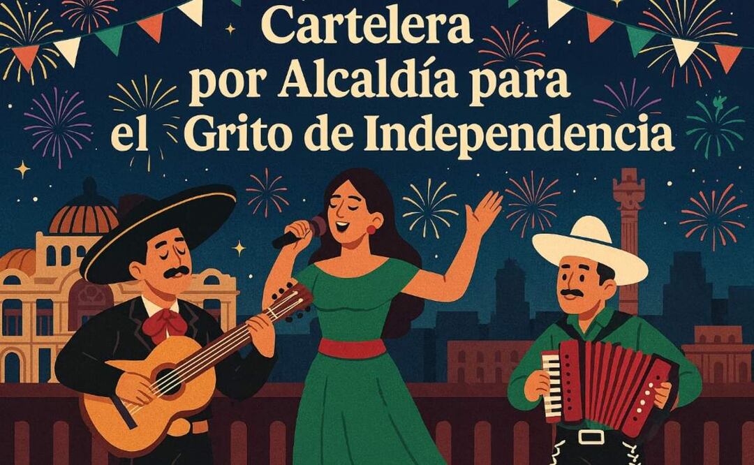 Cartelera por alcaldía para los conciertos del 15 de Septiembre. Foto: (IA)